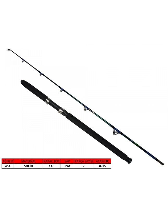 CAPTAİN Captain 1438 Tournament Boat 2 Parça Solid Tekne Kamışı 8-15lbs Atar 180 cm