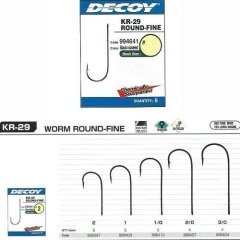 Decoy KR-29 Worm Round Fine Black Nickel Olta iğnesi 3/0