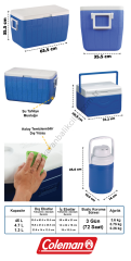 Coleman 3-Parça Cooler Combo 48 QT 45.4 Lt BL Combo  Buzluk Set